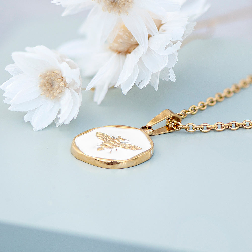 Personalised Honey Bee Pendant and Necklace