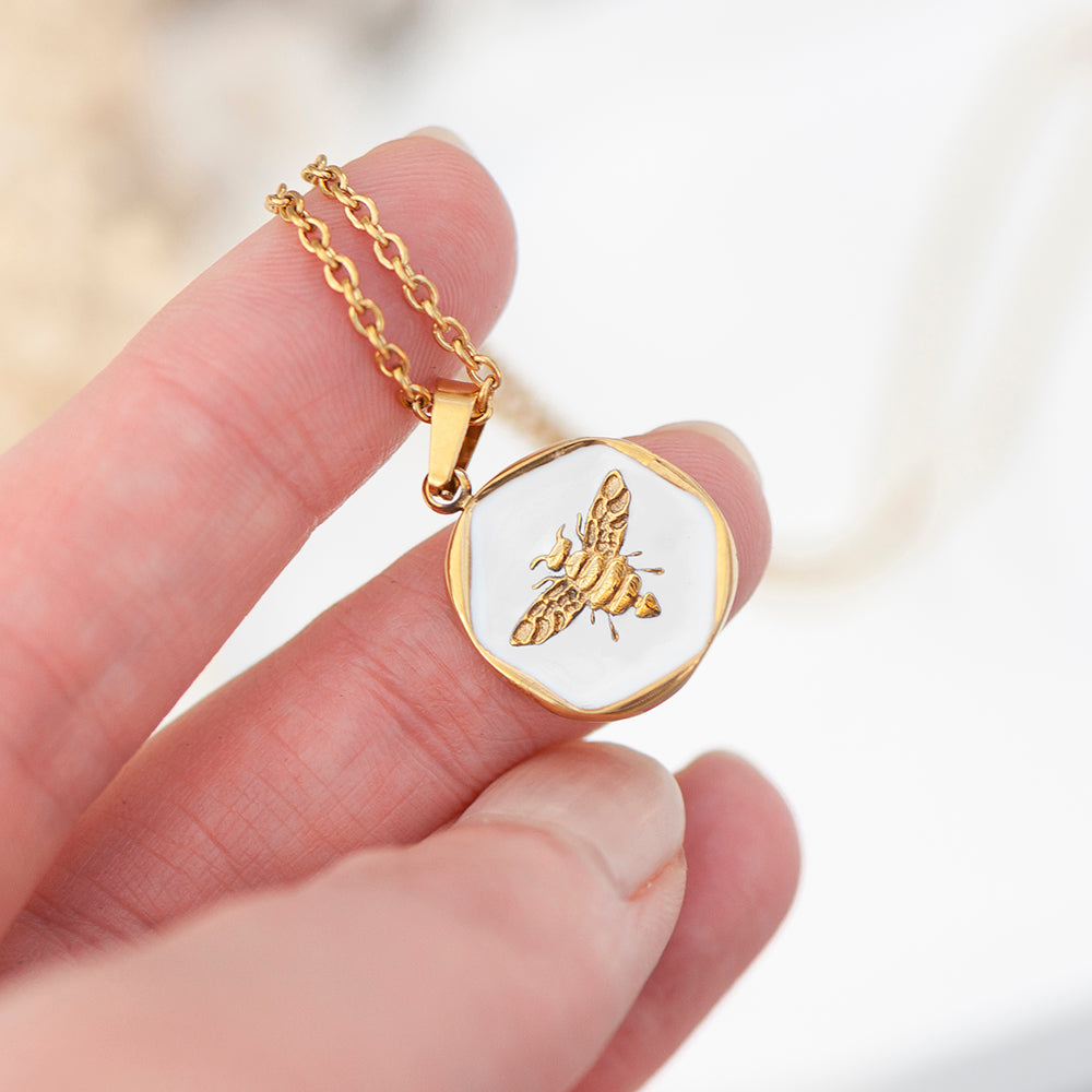 Personalised Honey Bee Pendant and Necklace