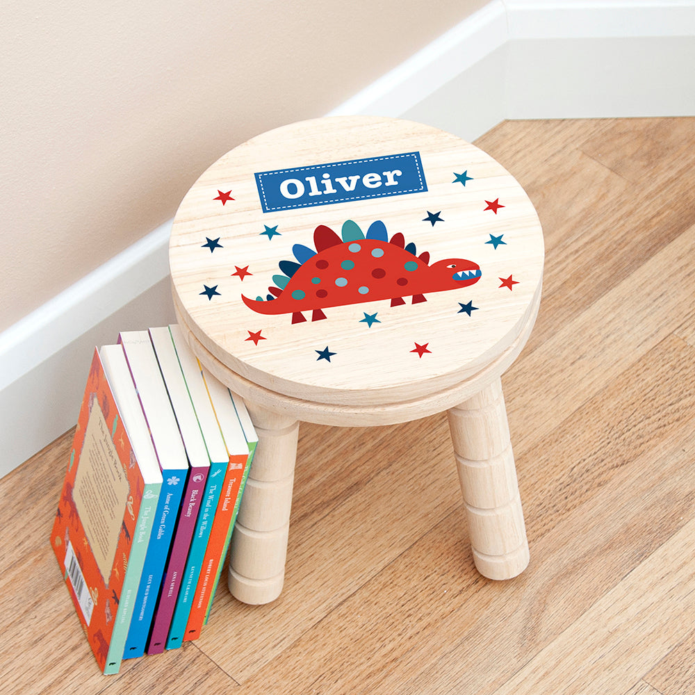 Personalised Kid's Dinosaur Wooden Stool